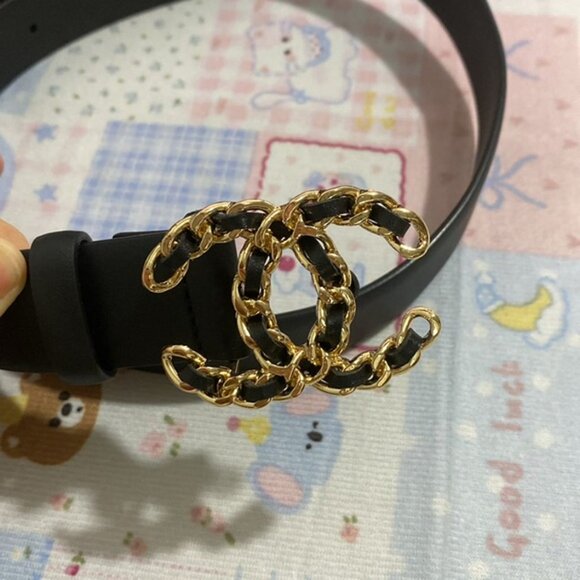Modern Chanel Black Leather Belt - Picture 1 of 5